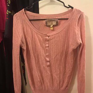 Pink American Eagle ribbed sweater blouse